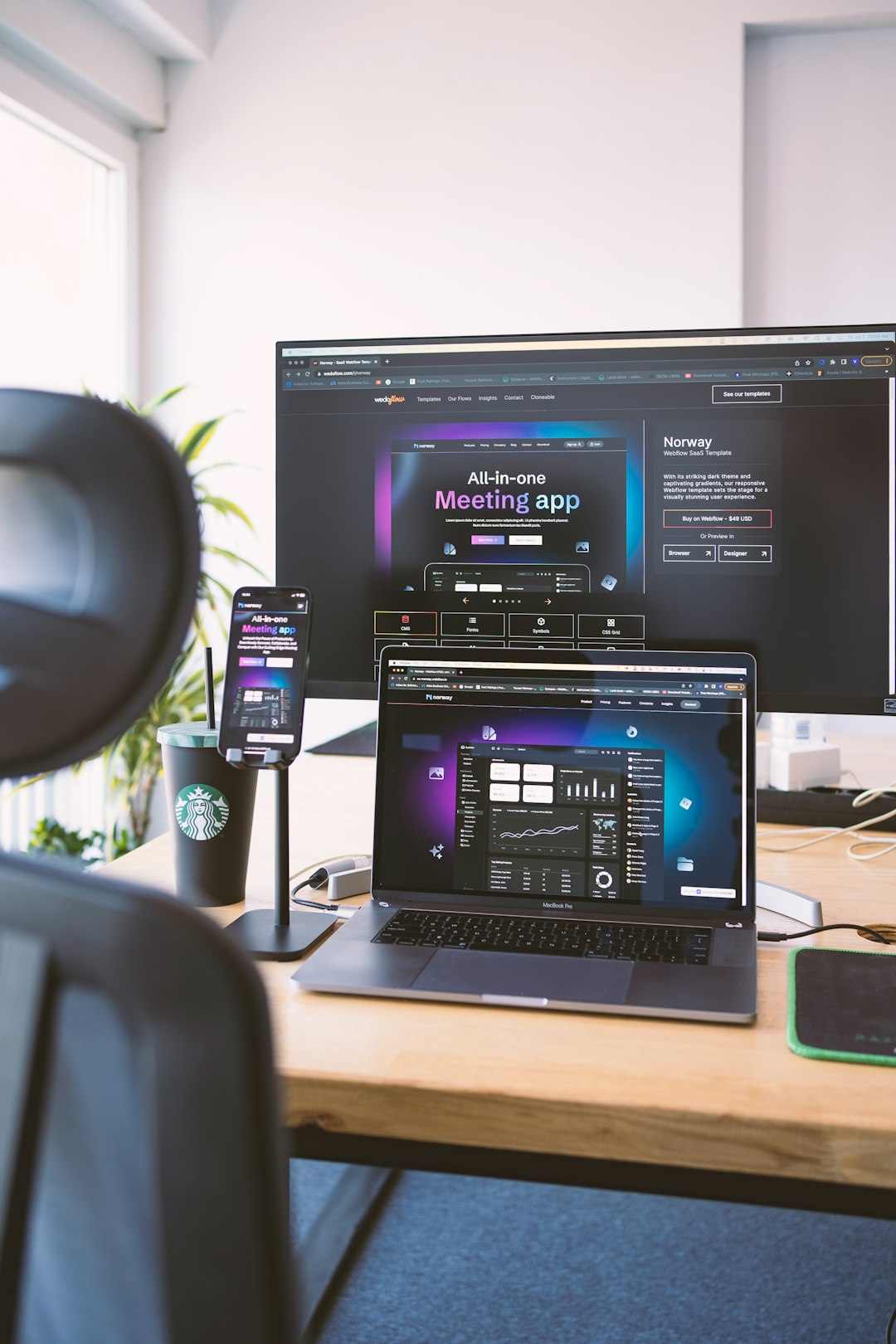 services-01 Introducing the exceptional design of the Norway Webflow app template, where you can create a visually stunning user experience with its eye-catching dark theme and captivating gradients. Ajourney of digital marvels, symphony of design and technology, crafted with devotion in the realm of Webflow. This is a showcase for one of our Websites templates named #Norway, build in Webflow, sits beautifuly in cross-devices such as Macbook, iPhone, 4K Lg Monitor.